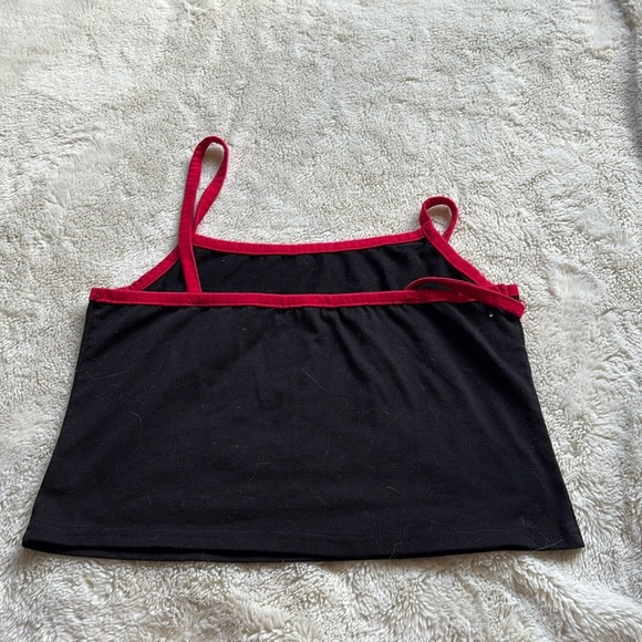 Black Tank Top with Red Trim and Bear Design Romwe Medium - Picture 2 of 2